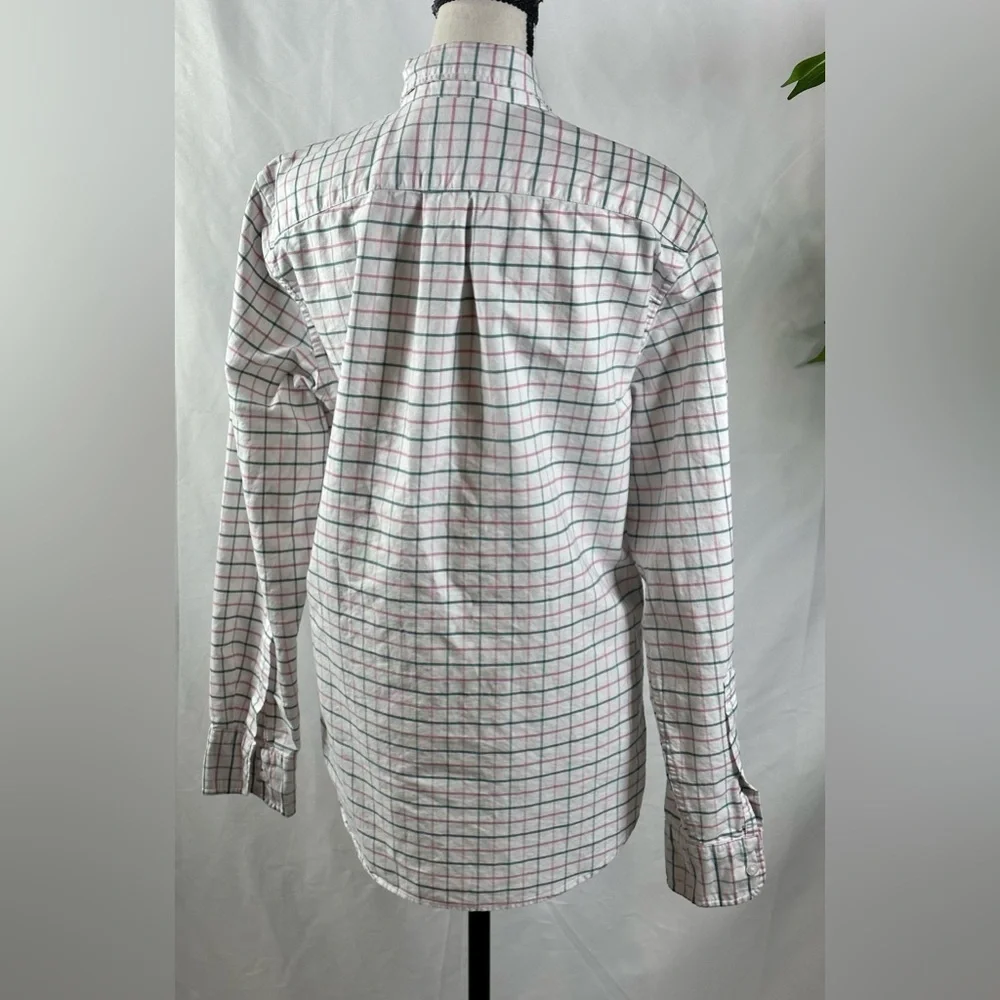 J. Crew Men's Pink and Blue Checkered Shirt